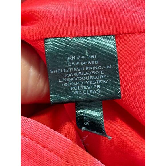 Lauren Ralph Lauren Harrington Jacket Women‎ Size 6 Red Orange Silk Long Sleeve - Picture 8 of 8